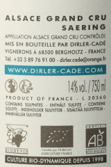 DOMAINE DIRLER-CADE Elément Eau Saering Sec 2020
